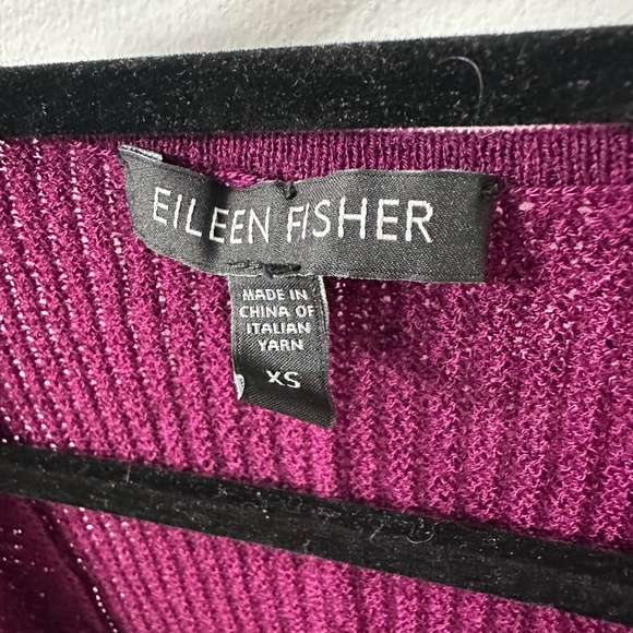 Eileen Fisher Burgundy Red 100% Wool Open-Front Tunic Vest Sweater Cardigan XS - Picture 3 of 10